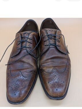 Allen Edmonds Bel Air Men's Brown Leather Wingtip Oxford Derby Dress Shoes 10